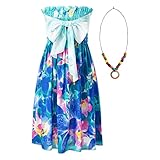 Allover schöner Druck auf dem Kleid, der mit einer bunten Perlenkette befestigt wird, schafft einen vollen Boho-Look für Mädchen