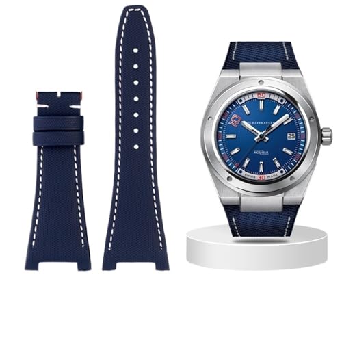 Bracelet montre 28mm en cuir et nylon pour grands chronographes d'ingénieur