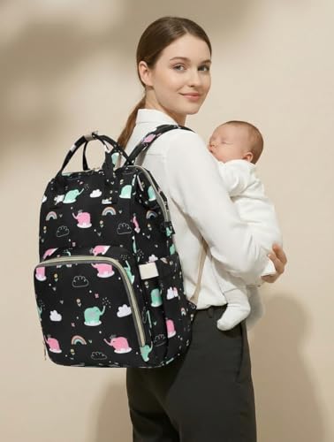 Image of ShopyVid Babies Diaper Bag for Mothers | Maternity Bag for Travel | New Born Baby Diaper Bag for Mother, Multi Compartments, Insulated Bottle Pockets (Waterproof, 17 litres)