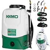 KIMO 4.3 Gallon Battery Powered Backpack Sprayer, 2PCS 20V 2.0Ah Battery & Fast Charger, 6 Nozzles, 31' Telescopic Wand, No Pump Needed, 0-73 PSI Electric Garden Sprayer for Weed, Lawn, Yard, Cleaning