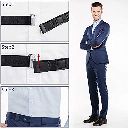 Image of Elastic Shirt Stay for Men, Stretchable and Adjustable Waist Belt with Flexible Comfort and Silicone Touch Points