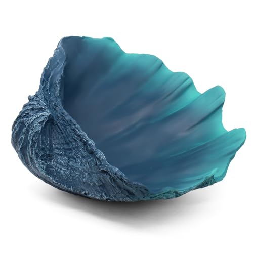 Extra Large Clam Shells Decorative Bowl-Caribbean Blue Sea Shells Decorative