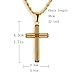 HZMAN Simple Gold Stainless Steel Cross Pendant Necklace True Religious, 22 inch Rope Chain for women men