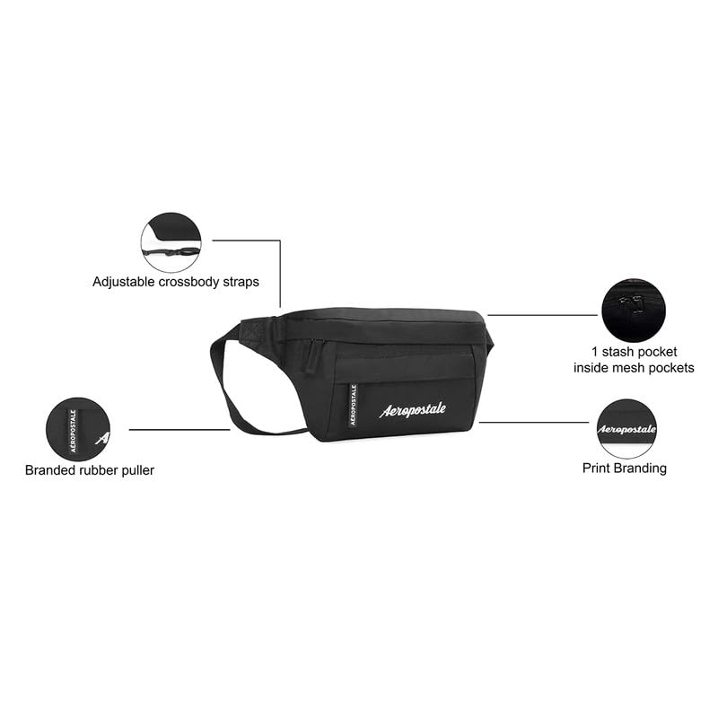 Image of Aeropostale Arbor Unisex Waist Pouch Bags & Cases - Black
