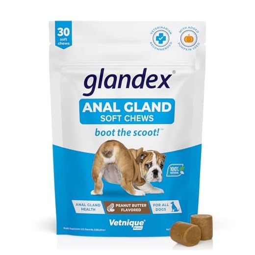 Glandex 30 Count Soft Chews Suplemento de probióticos y Fibra para Perros
