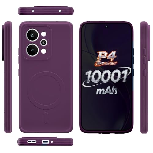 Image of Back Cover Compatible With Realme P4 Power 5G | MagFit Ring Design (Non-Magnetic) | Shockproof Case | Anti-Slip Grip | Raised Camera Edges | Slim Protective Case for Realme P4 Power 5G(Purple)