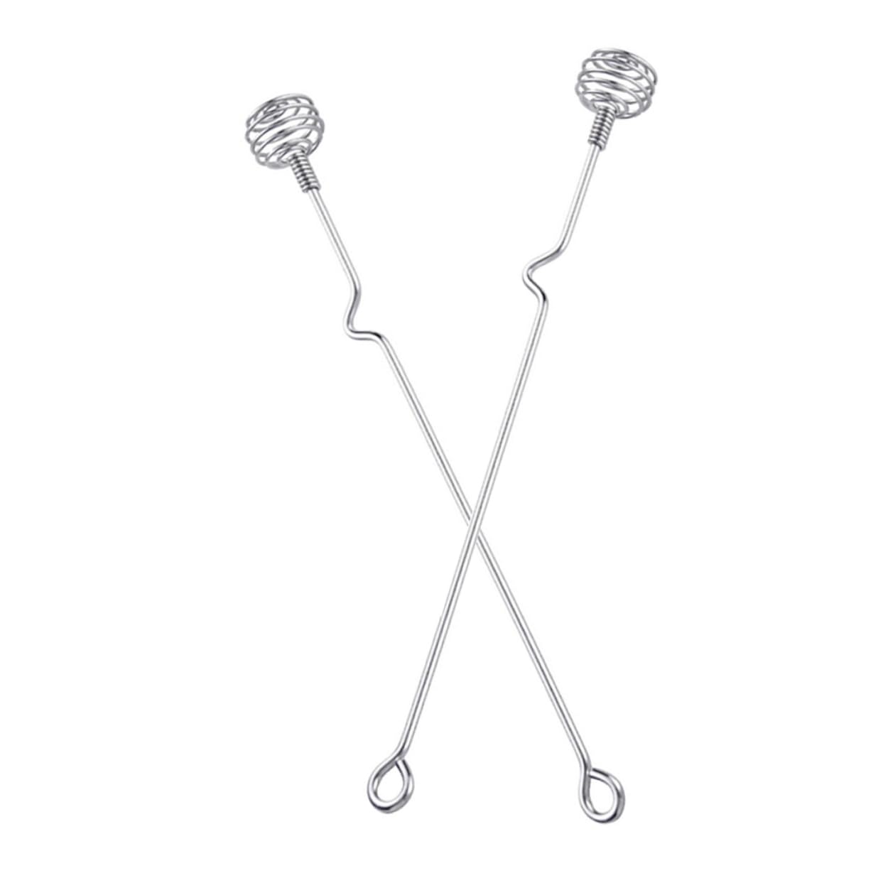 PRETYZOOM Stainless Steel Honey Stirrer Set Multi-use for Tea Coffee Milk Cocktails Comfortable Handle