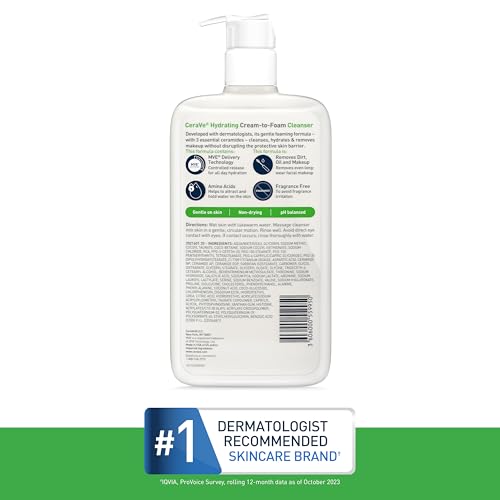 CeraVe Hydrating Cream-to-Foam Cleanser 19 fl oz — view 8