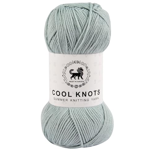 Image of NESTNHAVEN Polyester Blend Cool Knots, Hand Knitting Yarn - Luxury Yarn For Crochet, Amigurumi, Embroidery, Toys, Garments, Flowers And Hobby Projects (Light Grey, 100g)