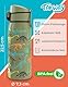 TAKWAY Edelstahl Trinkflasche Kinder 550ml - Auslaufsicher, isoliert und Kohlensäure geeignet - Flasche für Schule, Sport (Dinosaurier)