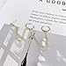 Double Layer Chain Ear Cuff Halo Round Cut CZ S925 Sterling Silver Stud Earrings for Women 14k Gold Plated Cartilage Clip on Huggie Hoops Climber Crawler Long Chain Dangle Drop Fashion Jewelry Bff
