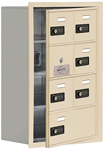 Salsbury Industries Cell Phone Access Panel-4 Unit Recessed Mounted-Resettable Combo Locks with 8 in D Compartments Handy-Schließfach, Sandstein Cover