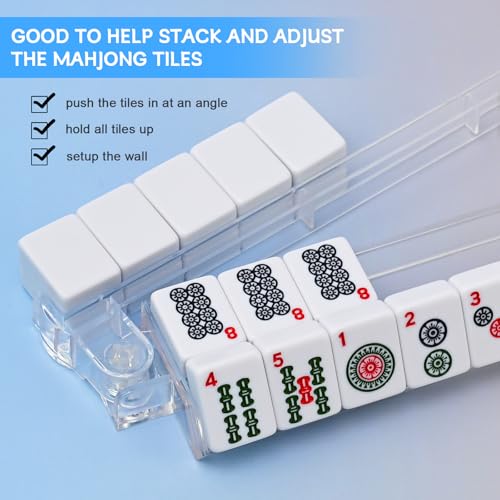 Set de 4 soportes de Mahjong de plástico transparente miniatura 4