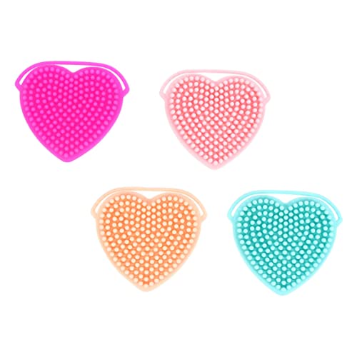 Mikinona Handheld Facial Brush for Women 4pcs Silicone Facial Scrubber for Skin Cleansing
