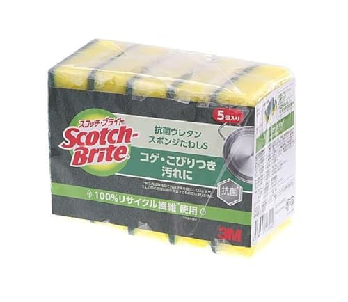 3M スポンジ たわし キッチン コゲ落とし 抗菌 5個 スコッチブライト S-21KS 5PC