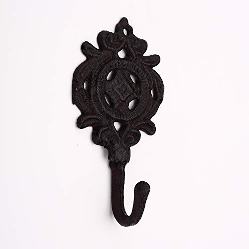 Ambipolar Indian Leaf Hook Antique Decorative Vintage Style Heavy Duty Wall Coat Hooks Pack Of 3 (Antique Black) #TOP5