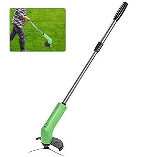 Akku Rasenmäher, Elektro Rasenmäher Unkrauttrimmer Tragbar, Rasenkantenschneider Akku Kantenschneider Rasen Gartenwerkzeug,Grün