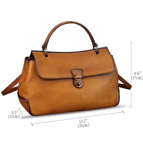 Genuine Leather Handbag Satchel for Women Retro Leather Crossbody Bag Pouch Vintage Ladies Handbag Purse - Image 6