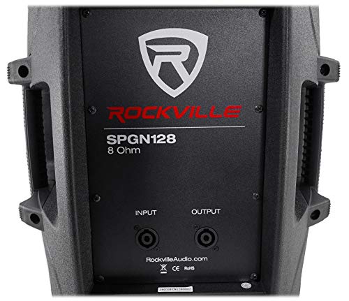 (2) Rockville Spgn128 12" Passive 2400 Watt Dj Pa Speakers Abs Cabinets 8-Ohm #TOP7