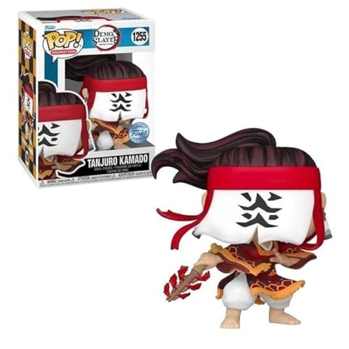 Funko Pop Demon Slayer Tanjuro Kamado Hinokami Kagura Figure (AAA Anime Exclusive) (68862), Multicolored, 3 ¾ inches