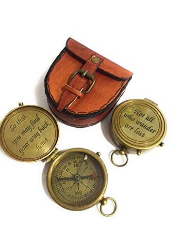 Brújula de Latón NauticalMart con Estuche de Cuero miniatura 3