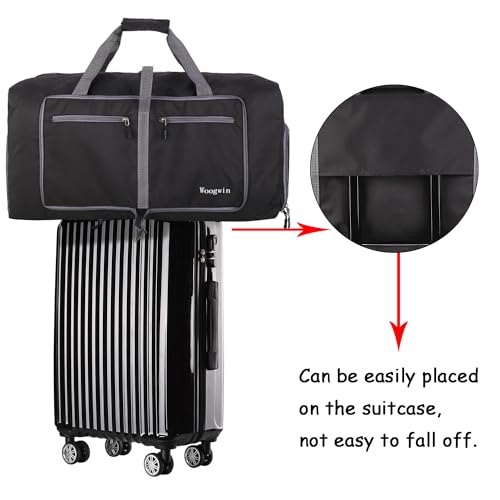 Image of Woogwin Travel Duffel Bag Large Foldable Waterproof Overnight Bag for Beach Swim Bags Pool Sports Gym