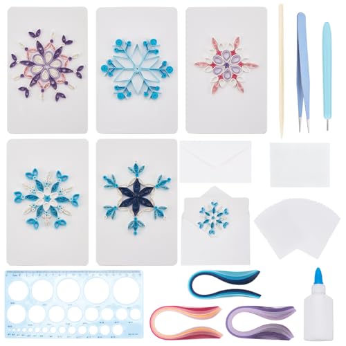 WEBEEDY 20 Sets DIY Christmas Snowflake Quilling Kit Handmade...