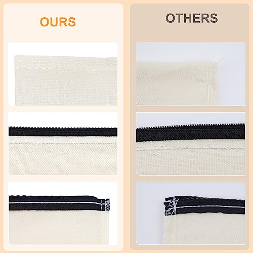 Image of HTVRONT Blank Canvas Makeup Bags 10 Pack, Sublimation Blanks Cosmetic Bags, DIY Heat Transfer Canvas Pen Case Pencil Bags, Beige Multi-Purpose Travel Toiletry Zipper Bags (10pcs 8.3 x 5 Inch)