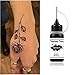Freehand Ink Temporary Tattoo Kit Jagua Gel Semi Permanent Tattoo 3 Bottles Black 1.5oz Temp Tattoos for Women Men Kids Body Art Markers 30 Pcs Free Stencils DIY Tattoos Fake Freckles Kits