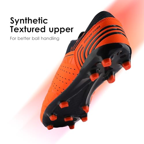 DREAM PAIRS Mens Sport Flexible Athletic Lace Up Light Weight Outdoor Cleats Football Soccer Shoes,Size 7.5,Orange/Navy,160859-M - Thumbnail 2