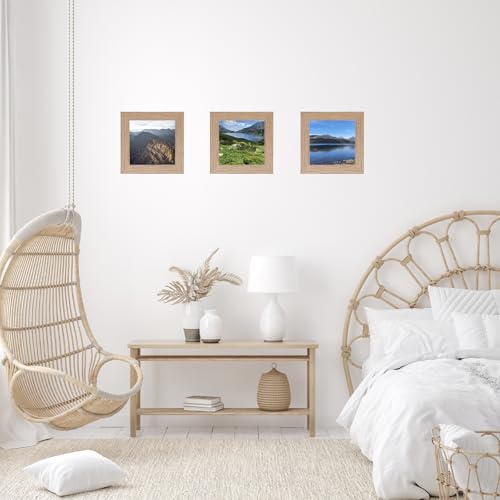 Image of JCJMY 4x4 Picture Frame Rustic Brown for Wall Hanging or Tabletop, Wall Mounting Horizontally or Vertically, 4 x 4 Wall Gallery Poster Photo Frame with Shatter Resistant Plexiglass, Rustic Brown