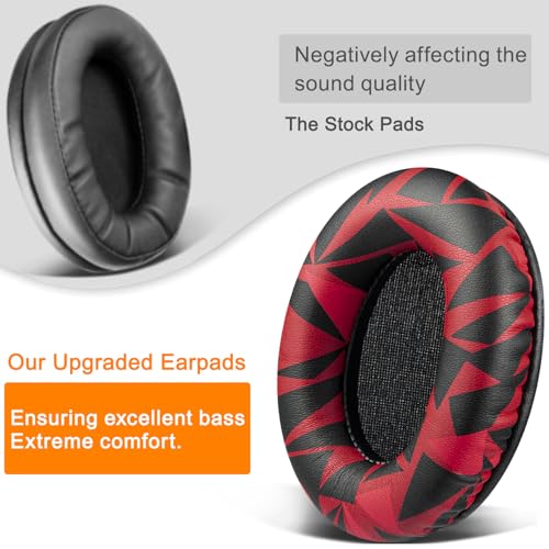 Image of SOULWIT Earpads for HyperX Cloud (2 /3 /3S /1 /Pro) - Red Storm | Also for Cloud (Flight /Flight2 /Stinger /Stinger2 /Stinger 2 Core /Core), CloudX (Stinger /Flight) Headset