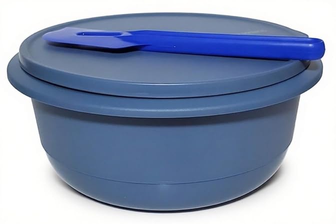 Tupperware Rührschüssel Dichtung Paddel Schaber Spatel flacher Boden 14 c Lupine blau
