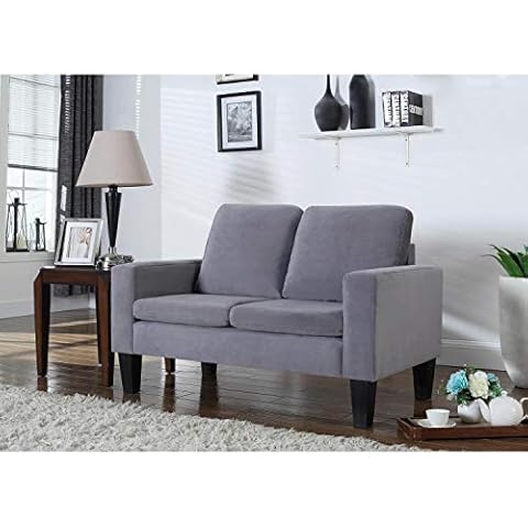 NHI Express Sarah Microfiber Loveseat, Gray Cover