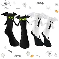 ZRPSIZP 2 Pair Luminous Halloween Socks for Kid, Magnetic Kids Holding Hands Funny Socks, Gifts For Kids