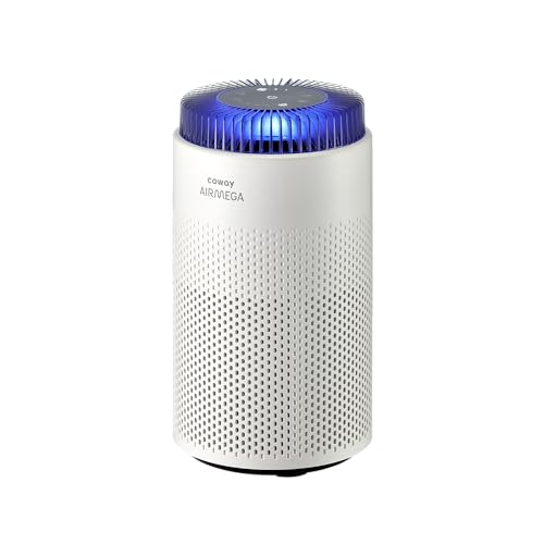 COWAY Purificateur d&rsquo;Air pour Chambre & Maison. Idéal Allergies, Poussière, Pollen, Poils Animaux, Odeurs. Ultra-Silencieux 18,4 dB. Performance CADR 120,1 m³/h – AIRMEGA 50