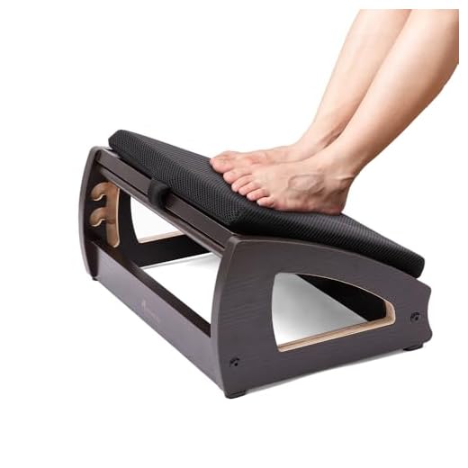 StrongTek Wood Ergonomic Footrest - 4-Angle Adjustable Foot Stool for Desk, Office Footrest, Anti-Slip Foot Stand for Under Desk, Enhances Posture, Promotes Blood Circulation, Easy Assembly (Espresso)