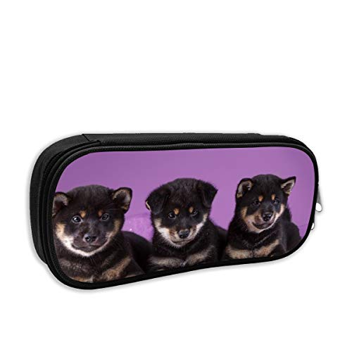 ペンケース 黒柴 柴犬 かわいい 犬兄弟 おしゃれ ペンポーチ 筆入れ 文房具 筆箱 大容量 小物入れ 軽量 防水 便利 収納 高校生 中学生 大人 通用 バッグ 化粧ポーチ