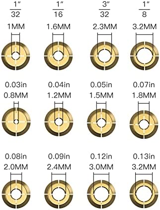 13 Pcs Collet for Dremel, Mellbree Replacement 4485 Collet for Dremel Accessory Set with 12 Collets (0.8mm 1.0mm 1.2mm 1.5mm 1.6mm 1.8mm 2.0mm 2.3mm 2.4mm 3.0mm 3.2mm) and 1 Collet Nut for Rotary Tool