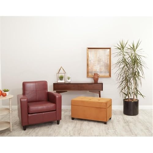 Sillón tapizado piel sintética rojo moderno miniatura 2