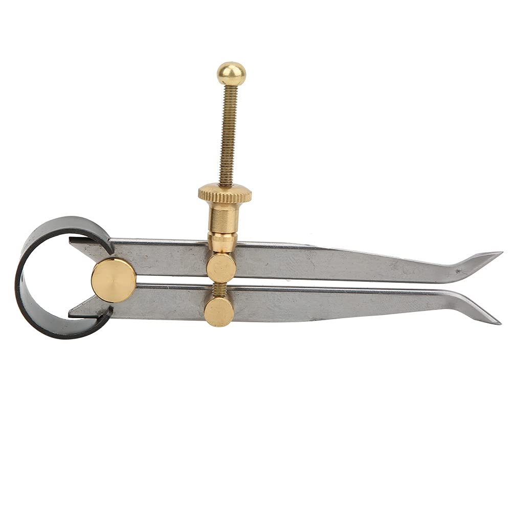 MOUMOUTEN Heat Quenched Spring Divider, Carbon Steel and Brass, Flat Leg Inside Spring Caliper for Precision Scribing (100MM)
