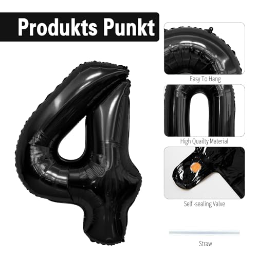 Image of Black Number Balloons 14 Balloon Numbers 14th Number Balloon Foil Mylar Party Balloon For Men Women 14th Birthday Balloons Dirty 14 Birthday Decorations For Her Him Anniversary Graduation Decorations