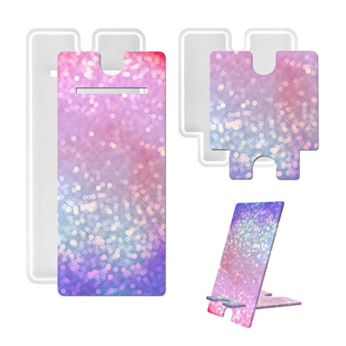 Mobile Phone Stand Resin Molds, Phone Holder Silicone Mold Set for Resin Cell Phone Epoxy Resin Molds Portable DIY Craft Phone Bracket Table Home Office