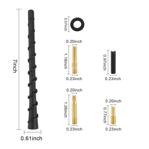 Antenne courte 7" pour accessoires de camion Silverado 2007-2025