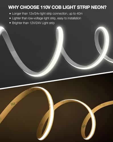 Tira LED COB 110V 10m Blanca impermeable con adhesivo miniatura 3