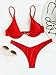 Verdusa Women's Sexy Triangle Bathing Two Pieces Swimsuit Bikini Set Red M