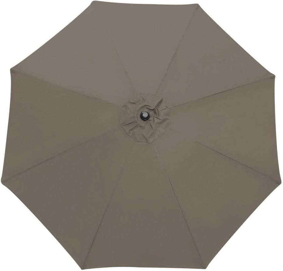 Outdoor 2.7M Garden Parasol Patio Round Sun Shade Canopy Umbrella Crank Brown Patio Umbrella Patio Umbrella,
