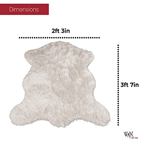 Silky Soft Faux Fur Rug, 2 Ft. X 4 Ft. White Fluffy Rug, Made In France, Sheepskin Area Rug, Shaggy Rug For Living Room, Bedroom, Kid's Room, Or Nursery, Home Décor Accent With Non-Slip Backing #TOP6