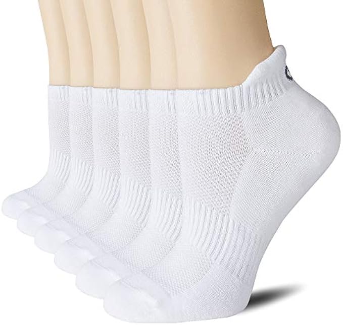 CS CELERSPORT Ankle Athletic Running Socks Low Cut Sports Tab Socks for Men and Women (6 Pairs)