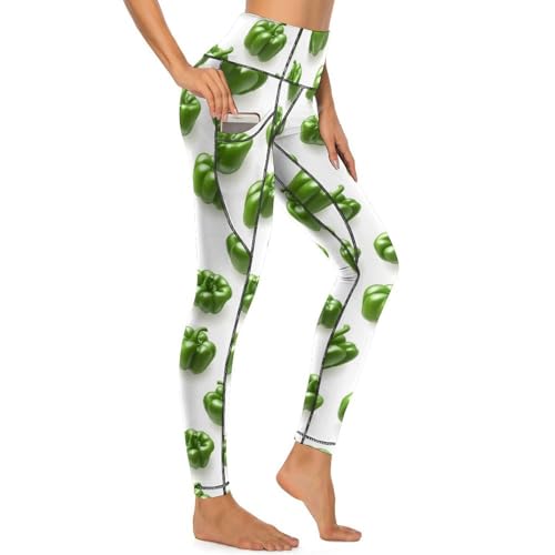 Pantalon de yoga vert piment pour femme : le legging taille haute idéal du studio au brunch